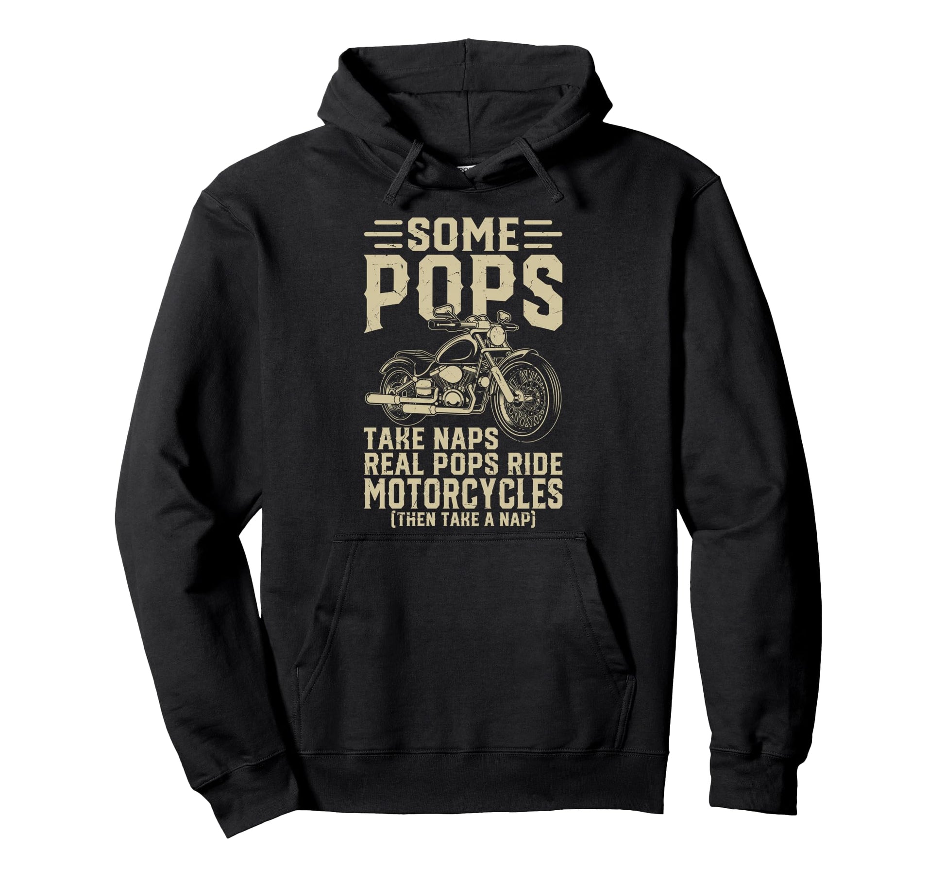 Real Pops Motorcycle Biker Dad Road Hoodie - Graphic Print for Adults - T-Shirt, Sweatshirt, Hoodie