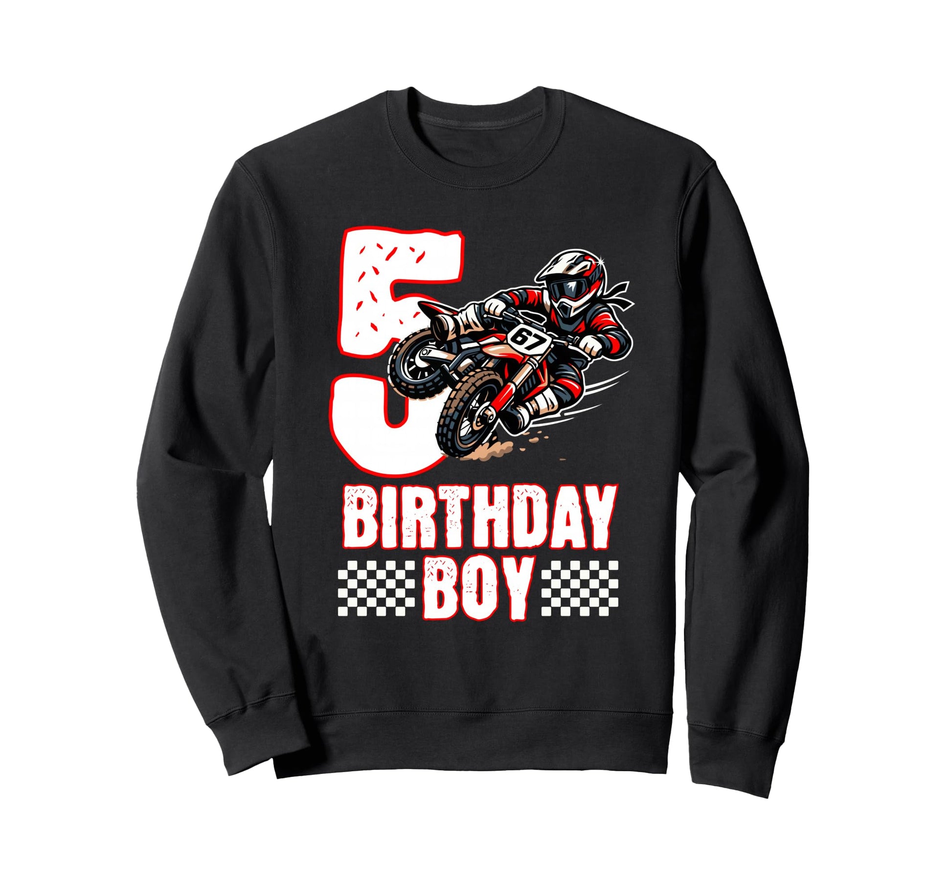 Motocross Birthday Dirt Bike 5Th Sweatshirt - Trendy Graphic Men Women - T-Shirt, Sweatshirt, Hoodie