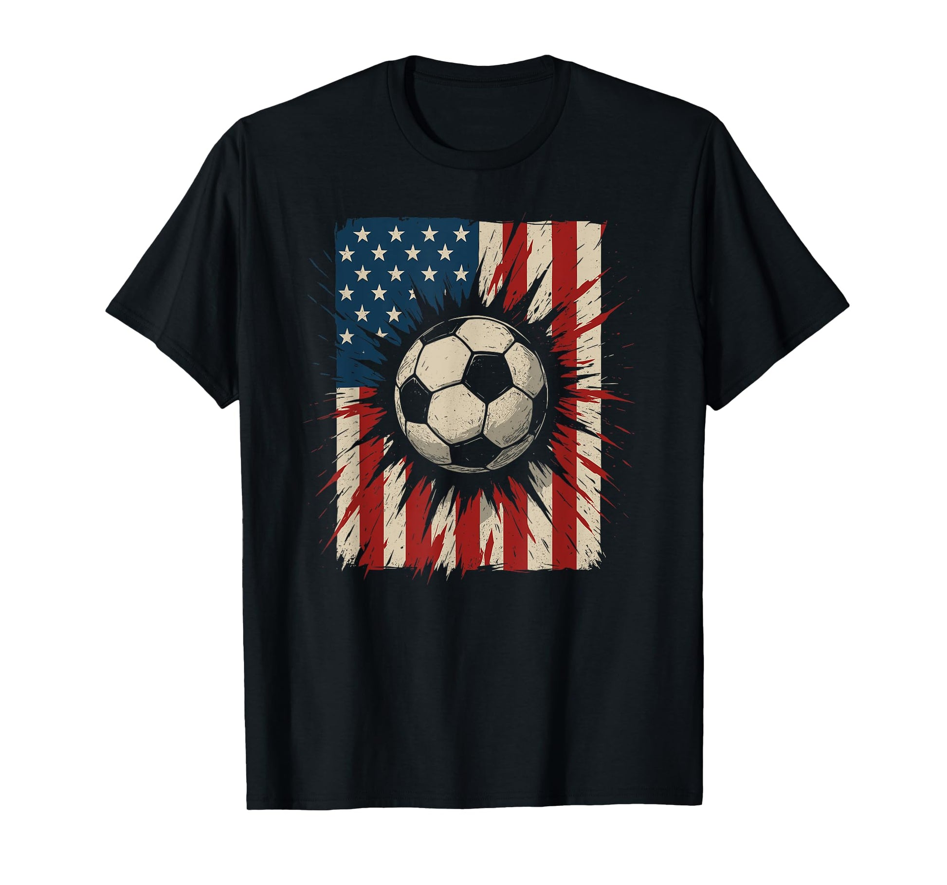 4Th July Soccer American Flag Usa T-Shirt - Unique Graphic Men Women - T-Shirt, Sweatshirt, Hoodie