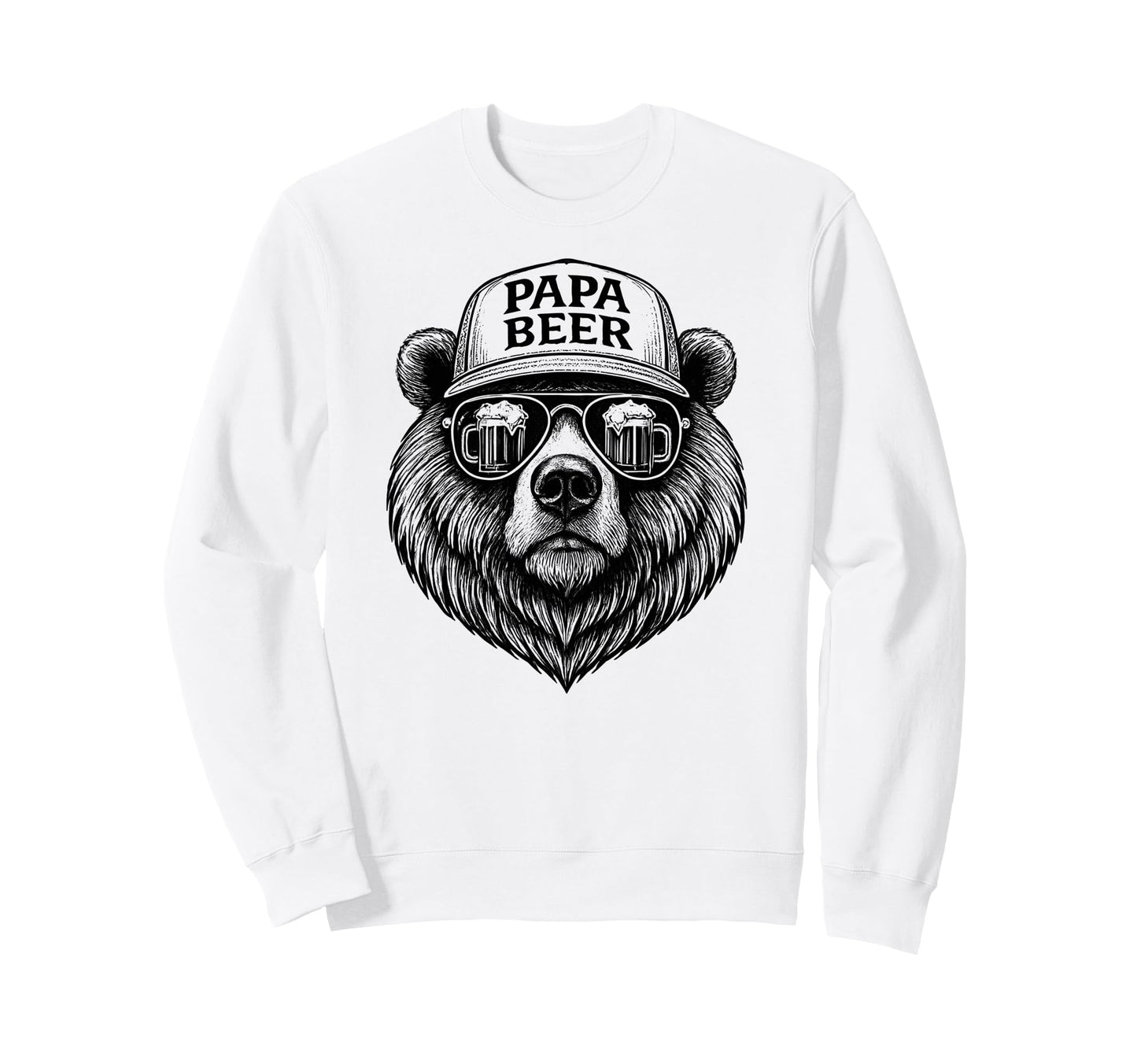 Papa Beer Funny Dad Bear Drinking Sweatshirt - Trendy Graphic Men Women - T-Shirt, Sweatshirt, Hoodie