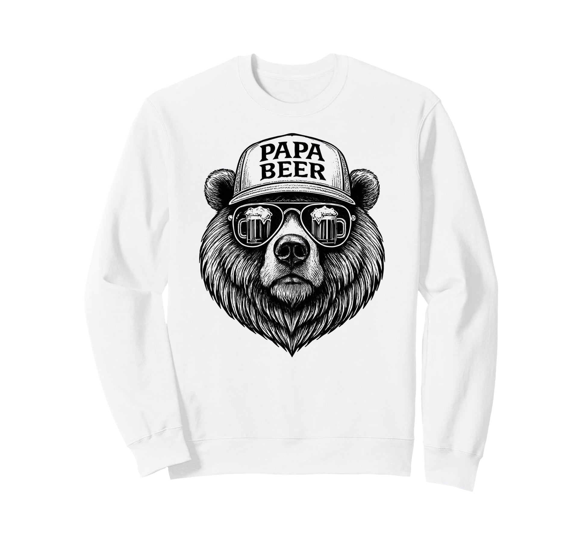Papa Beer Funny Dad Bear Drinking Sweatshirt - Trendy Graphic Men Women - T-Shirt, Sweatshirt, Hoodie
