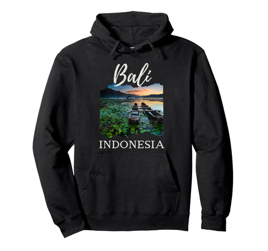 Bali Indonesia Tamblingam Lake Hoodie - Aesthetic Graphic for Adults - T-Shirt, Sweatshirt, Hoodie