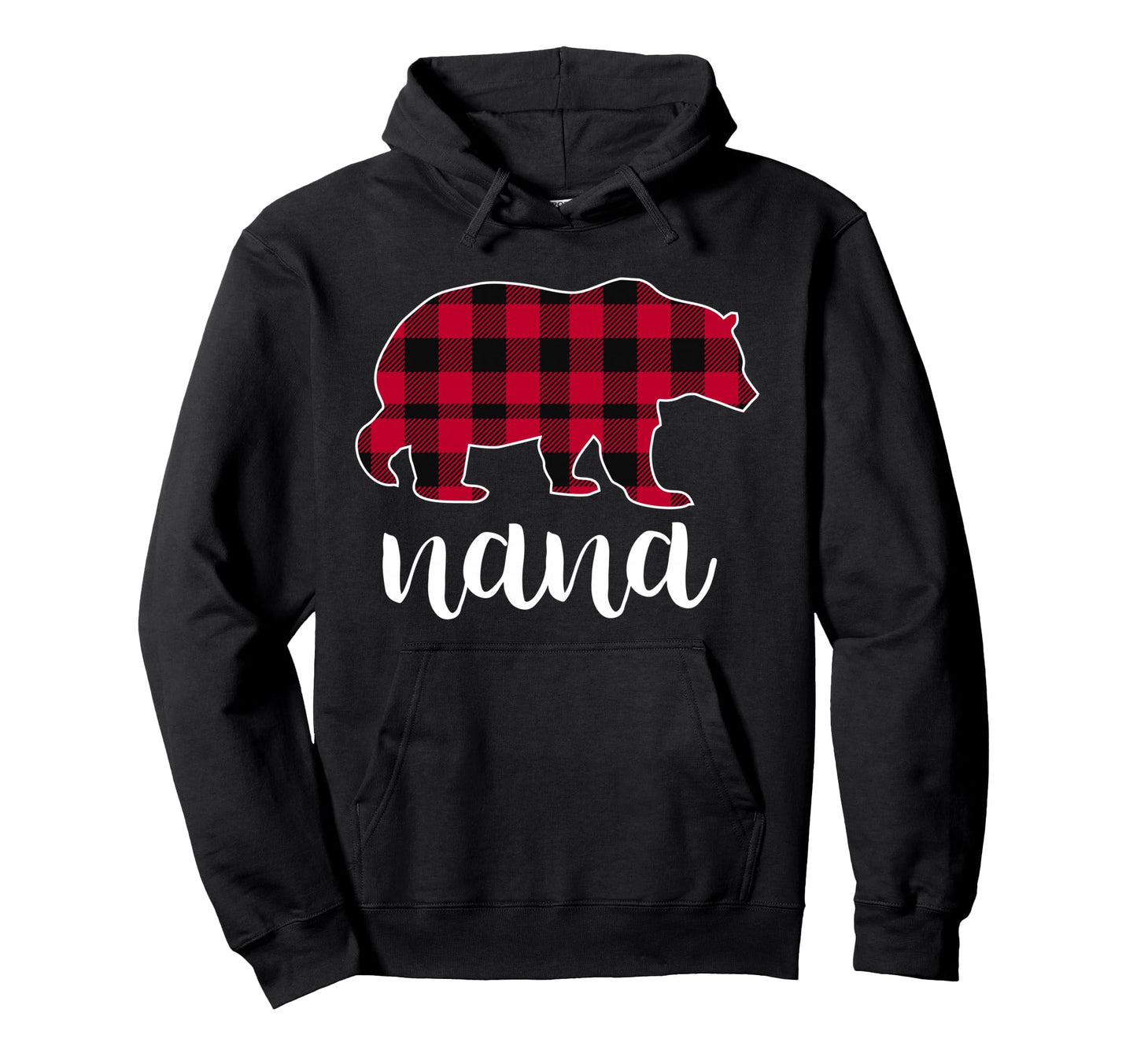 Nana Bear Pajama Red Buffalo Plaid Hoodie - Aesthetic Graphic Unisex - T-Shirt, Sweatshirt, Hoodie