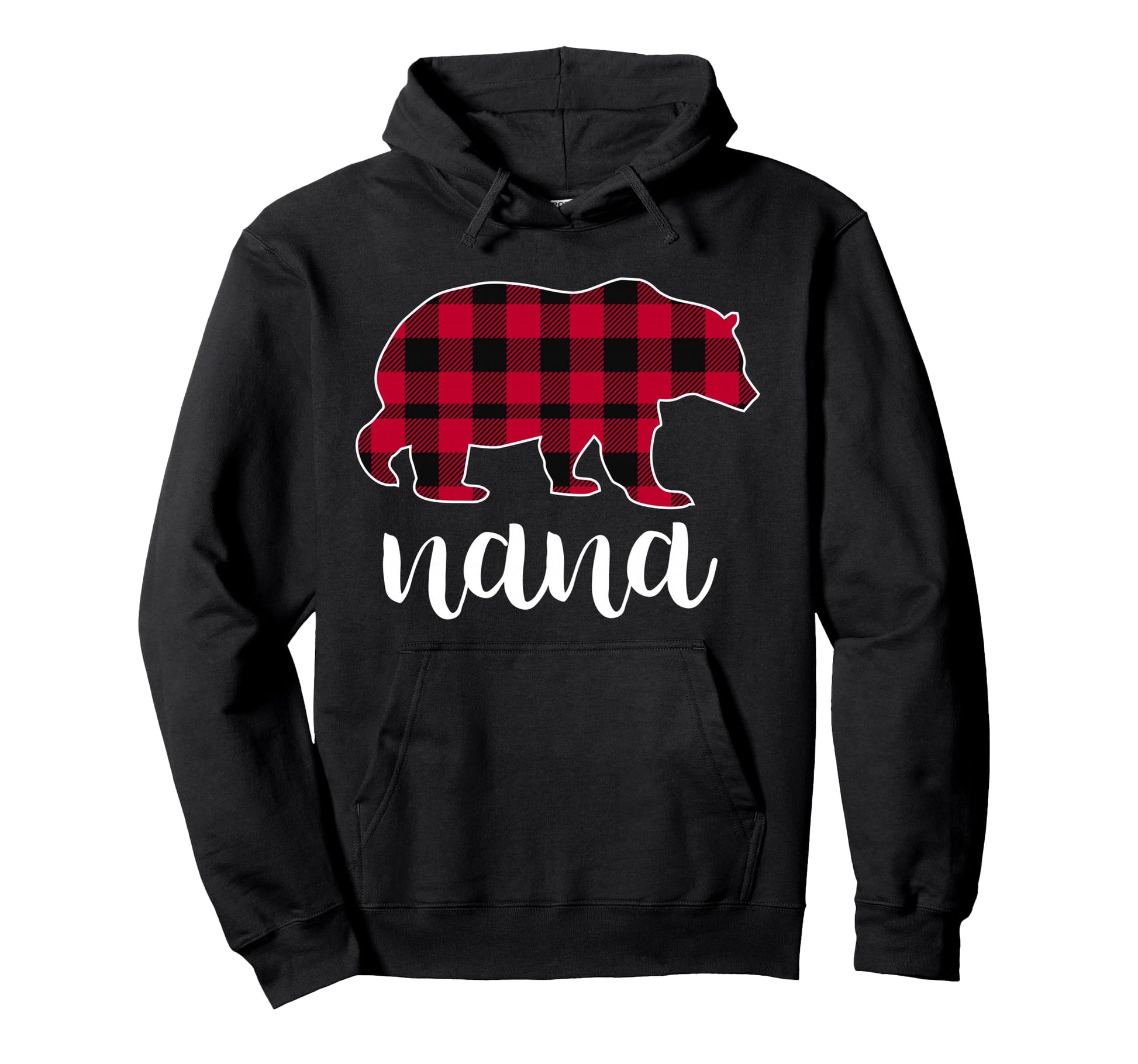 Nana Bear Pajama Red Buffalo Plaid Hoodie - Aesthetic Graphic Unisex - T-Shirt, Sweatshirt, Hoodie