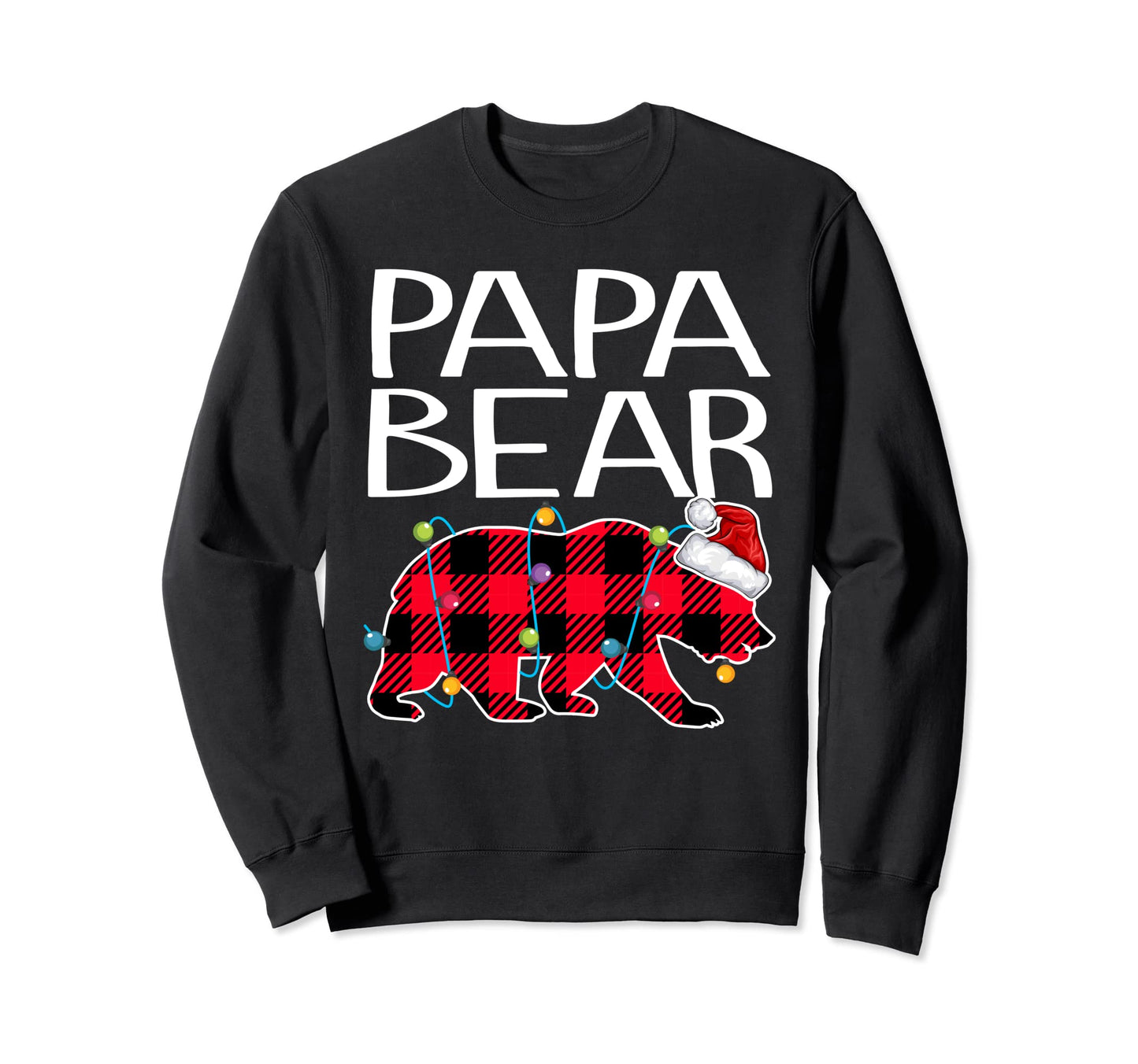 Red Plaid Papa Bear Matching Family Sweatshirt - Trendy Graphic for Adults - T-Shirt, Sweatshirt, Hoodie