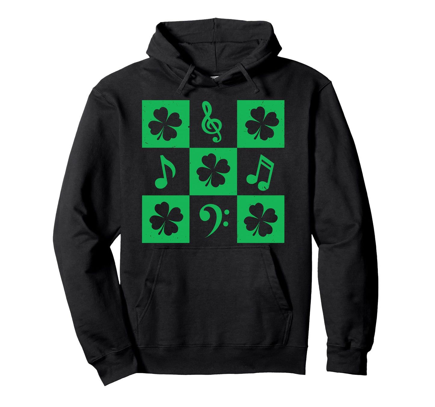 Music Note Shamrock St Patricks Day Hoodie - Minimalist Print Unisex - T-Shirt, Sweatshirt, Hoodie
