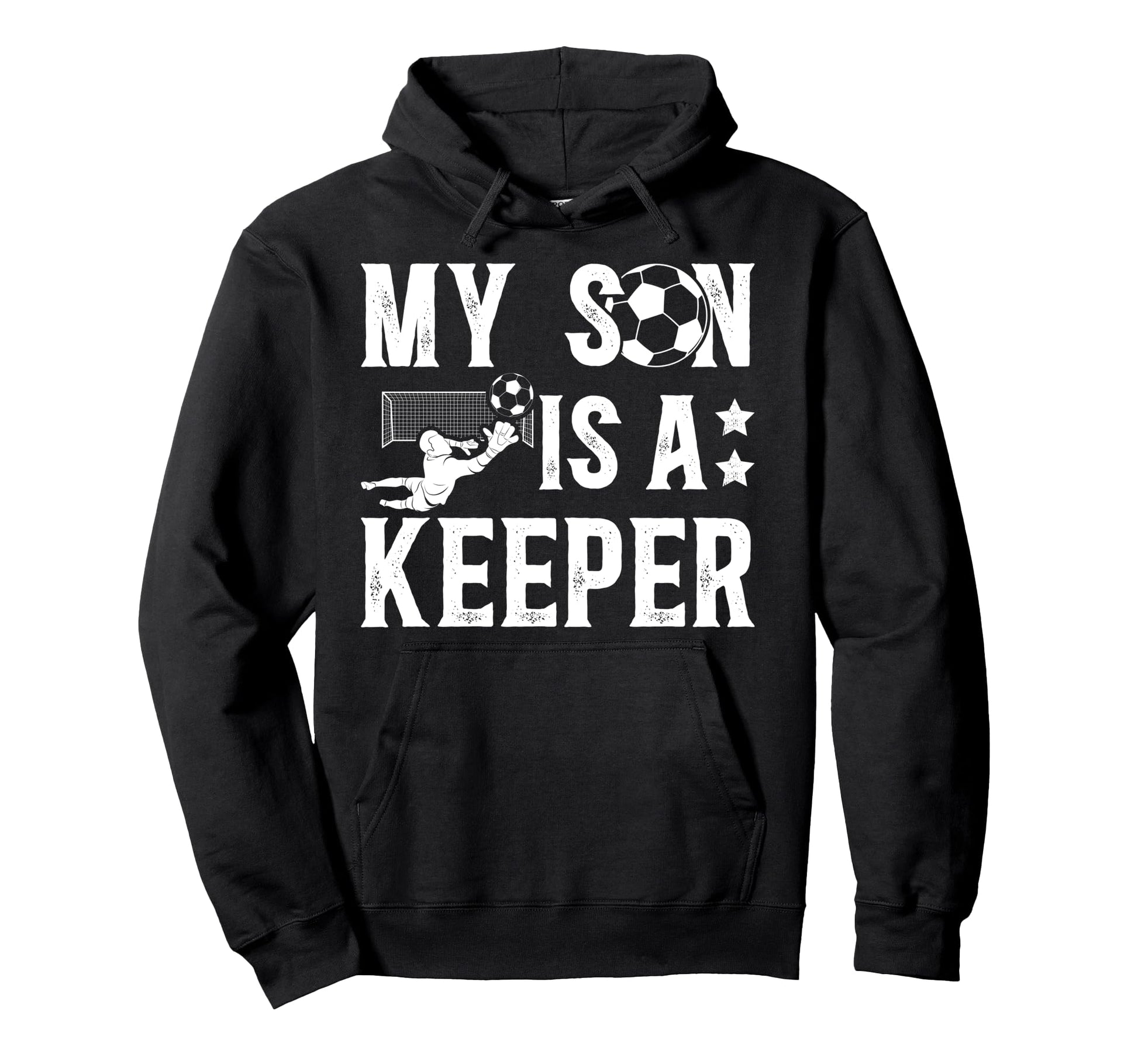 My Son Is Soccer Keeper Dad Soccer Hoodie - Minimalist Print for Adults - T-Shirt, Sweatshirt, Hoodie