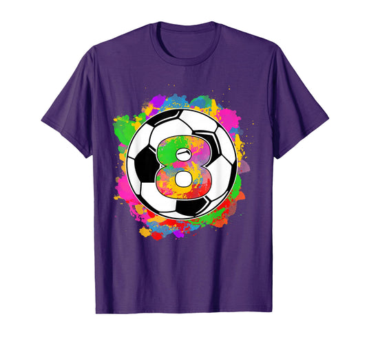 8Th Birthday Soccer Ball 8 Years Old T-Shirt - Graphic Print for Adults - T-Shirt, Sweatshirt, Hoodie