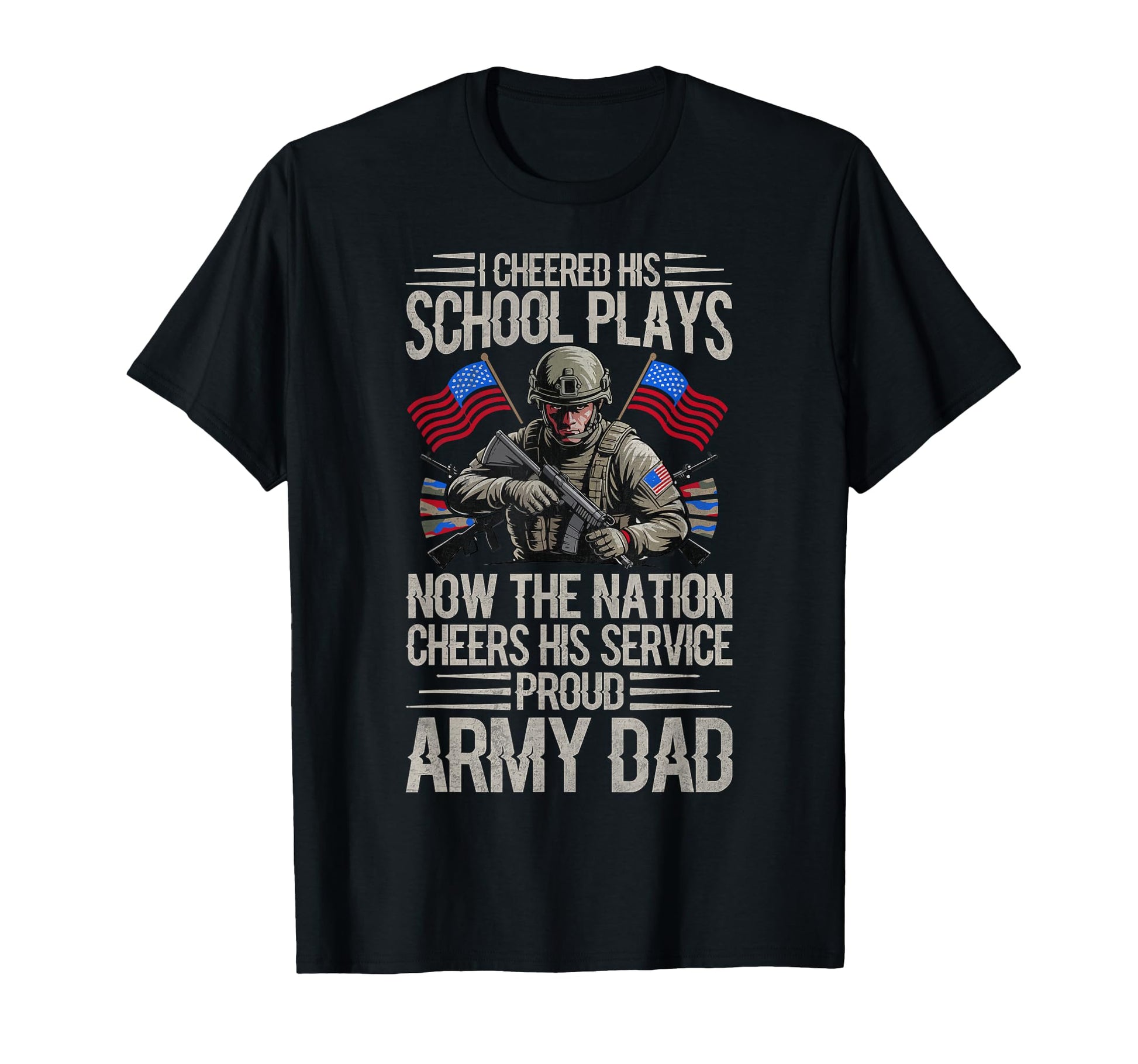 Proud Military Dad American Usa Flag T-Shirt - Trendy Graphic Men Women - T-Shirt, Sweatshirt, Hoodie