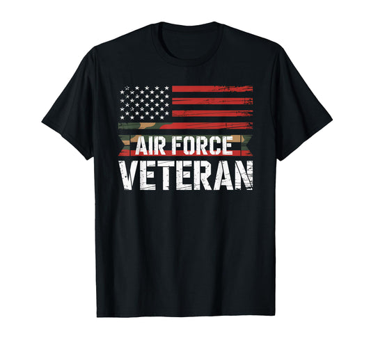 Air Force Veteran Us American Flag T-Shirt - Fun Novelty Design Men Women - T-Shirt, Sweatshirt, Hoodie