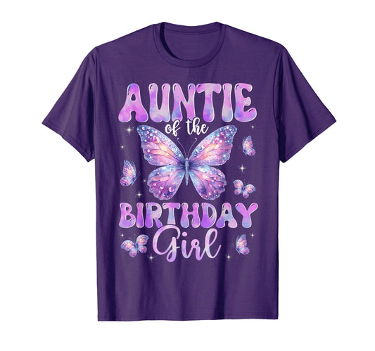 Auntie Birthday Butterfly Family T-Shirt - Novelty Apparel Men Women - T-Shirt, Sweatshirt, Hoodie