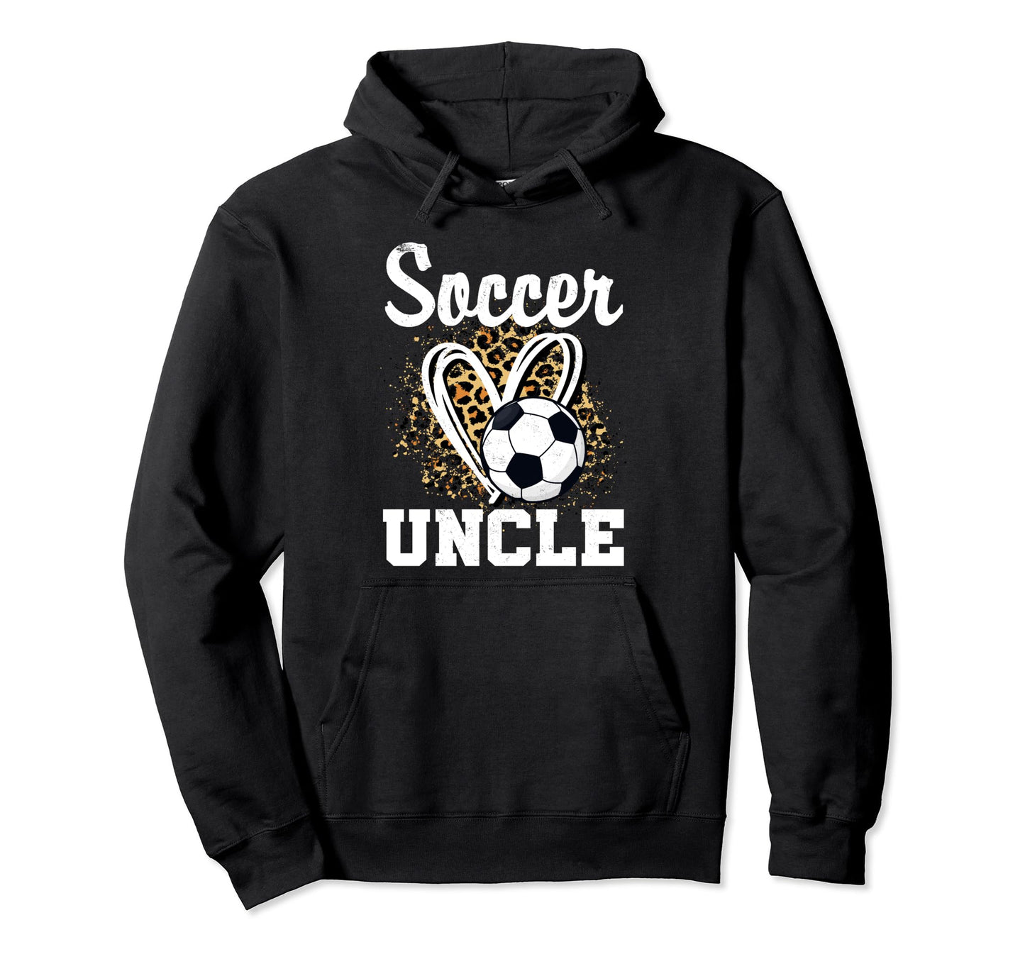 Soccer Uncle Leopard Heart Matching Hoodie - Trendy Graphic for Adults - T-Shirt, Sweatshirt, Hoodie