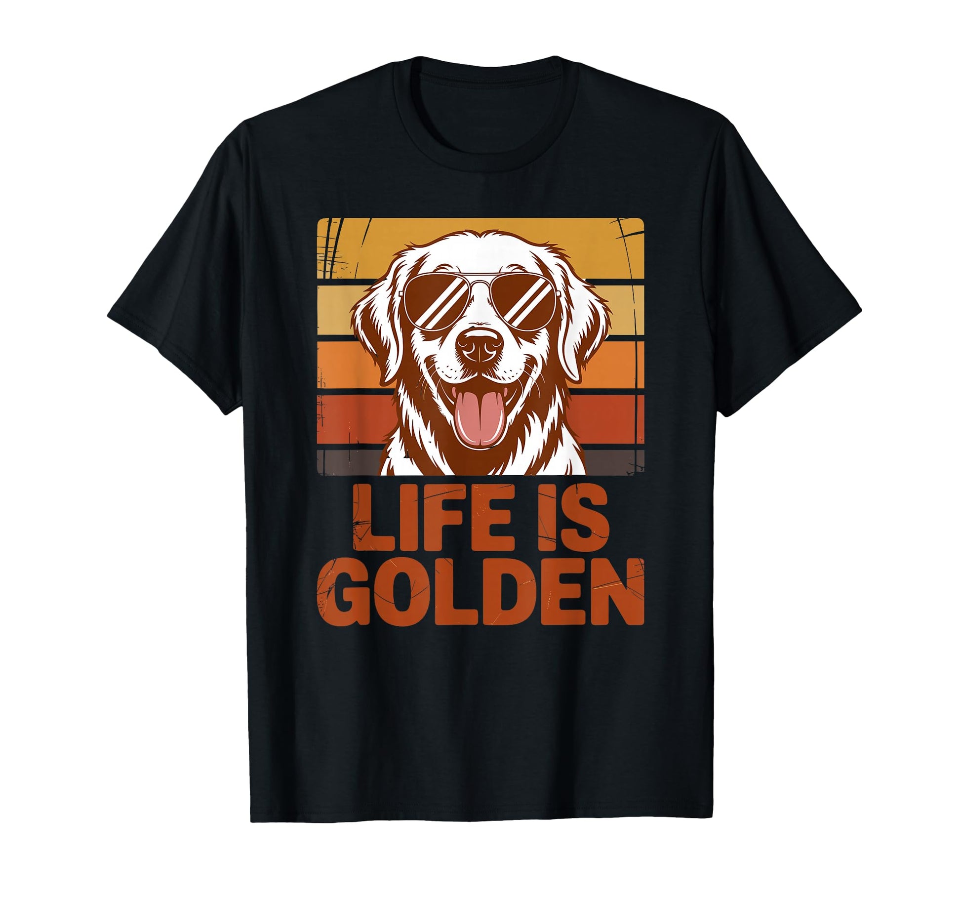 Golden Retriever Dog Life Is Golden T-Shirt - Minimalist Print Men Women - T-Shirt, Sweatshirt, Hoodie