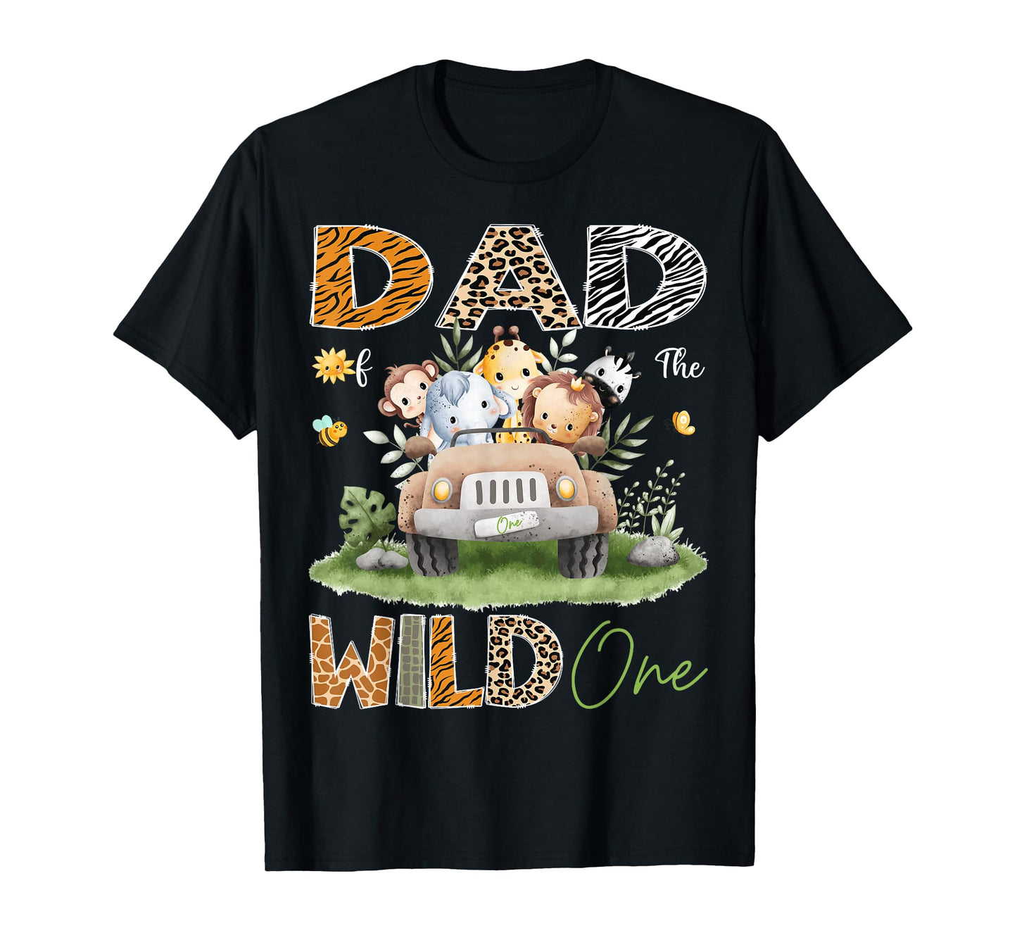 Dad Wild One 1St Birthday Safari Animals T-Shirt - Trendy Graphic Unisex - T-Shirt, Sweatshirt, Hoodie