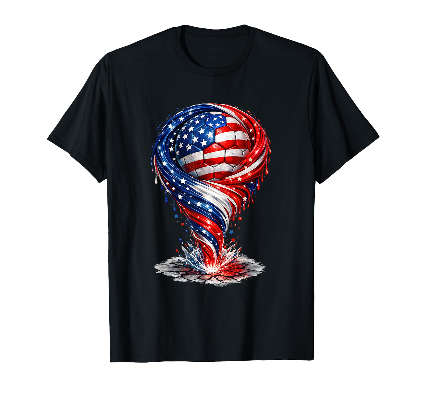 Soccer Patriotic Tornado American T-Shirt - Fun Novelty Design for Adults - T-Shirt, Sweatshirt, Hoodie