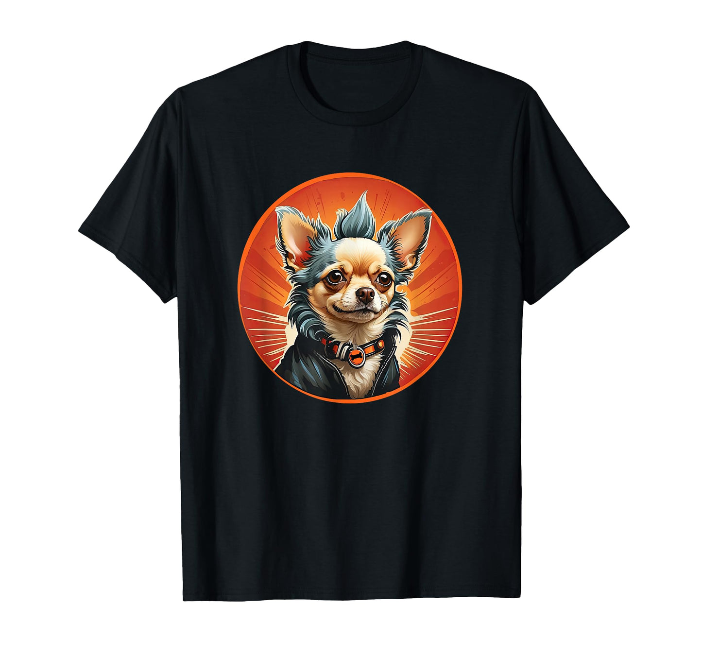 Punk Chihuahua Mohawk Motorcycle T-Shirt - Novelty Apparel for Adults - T-Shirt, Sweatshirt, Hoodie
