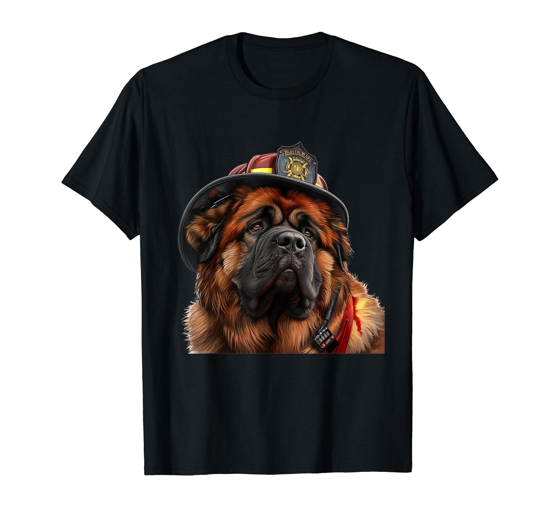 Tibetan Mastiff Firefighter Hat T-Shirt - Unique Graphic for Adults - T-Shirt, Sweatshirt, Hoodie