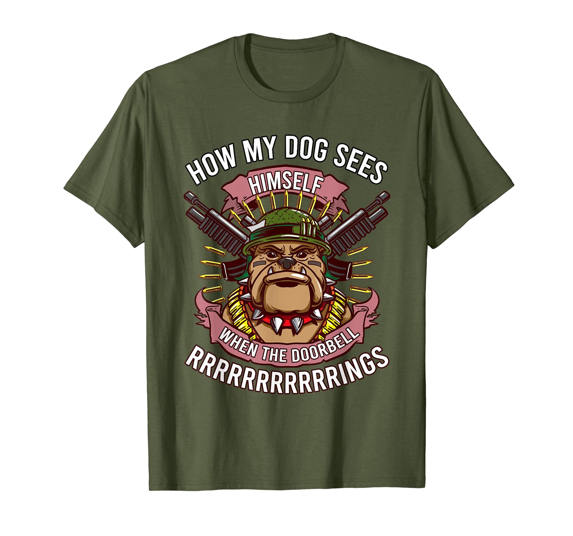 English Bulldog And Veteran Military Dog Dad T-Shirt - Graphic Print Unisex - T-Shirt, Sweatshirt, Hoodie