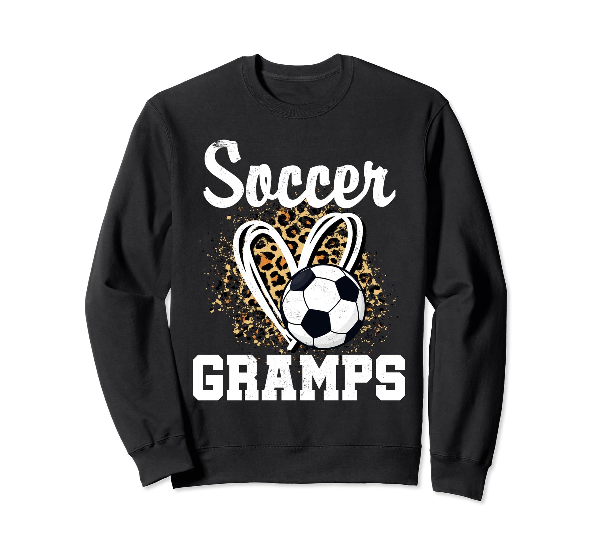Soccer Gramps Leopard Heart Sweatshirt - Unique Graphic for Adults - T-Shirt, Sweatshirt, Hoodie