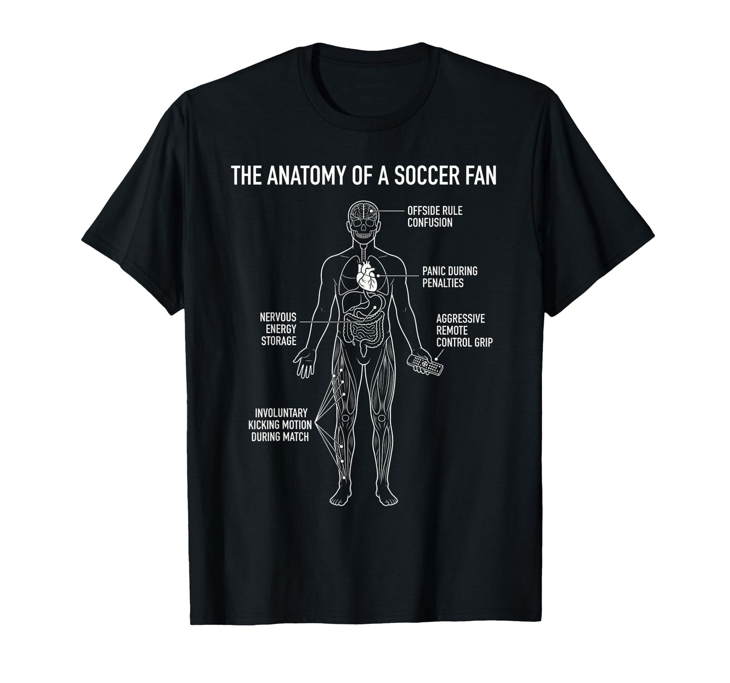 Anatomy Soccer Fan Funny Football T-Shirt - Fun Novelty Design Unisex - T-Shirt, Sweatshirt, Hoodie