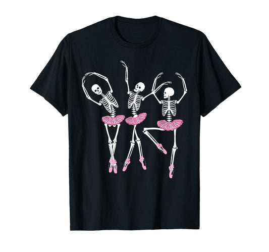 Ballerina Skeletons Dancing Halloween T-Shirt - Trendy Graphic Unisex - T-Shirt, Sweatshirt, Hoodie