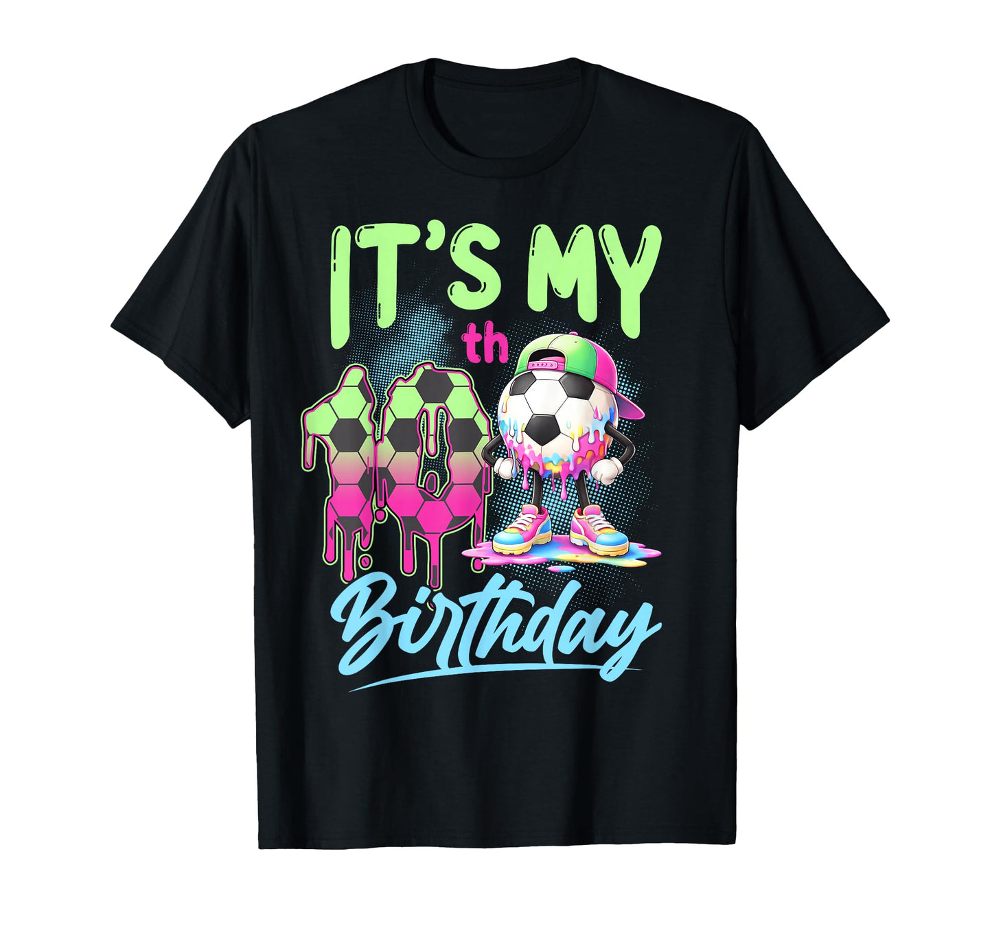Its My 10Th Birthday Soccer Ball 10 T-Shirt - Custom Art Print Unisex - T-Shirt, Sweatshirt, Hoodie