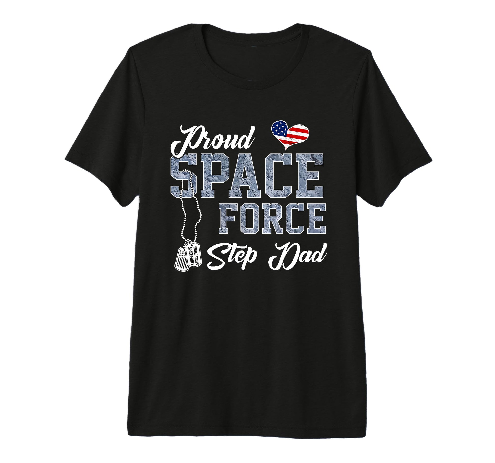 Mens Proud Space Force Step Dad Us T-Shirt - Unique Graphic Unisex - T-Shirt, Sweatshirt, Hoodie