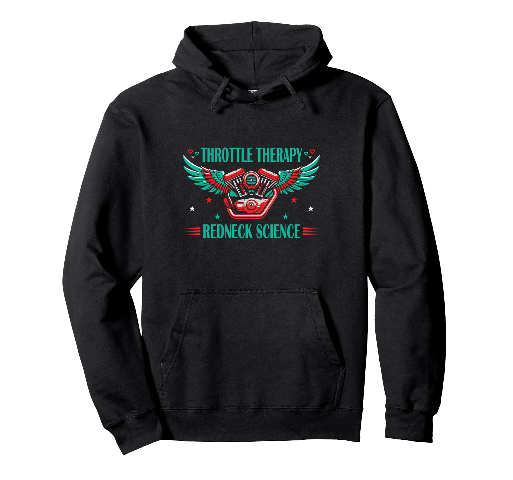Throttle Garage Therapy Redneck Science Hoodie - Graphic Print for Adults - T-Shirt, Sweatshirt, Hoodie