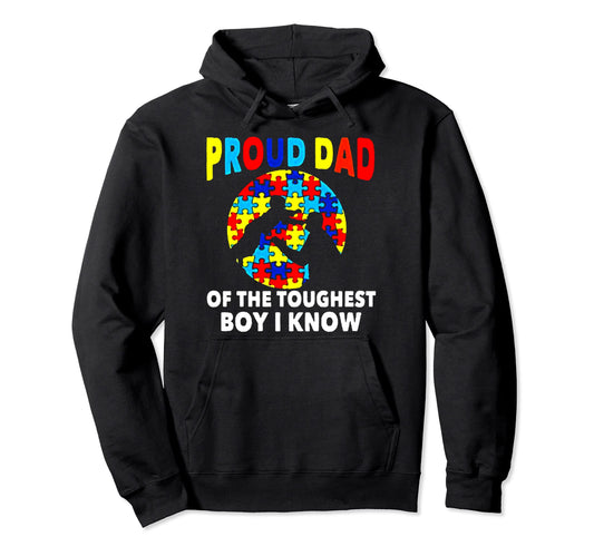 Autism Awareness Autistic Puzzle Proud Dad Hoodie - Trendy Graphic Unisex - T-Shirt, Sweatshirt, Hoodie