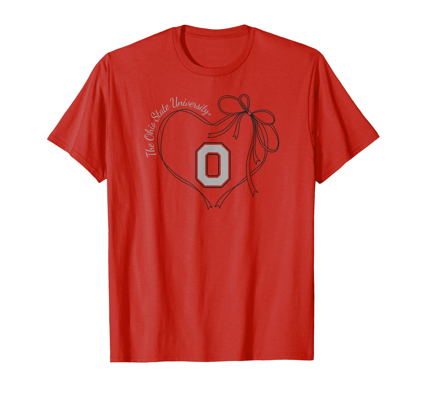 Ohio State Buckeyes Bow Heart Red T-Shirt - Streetwear Style Men Women - T-Shirt, Sweatshirt, Hoodie