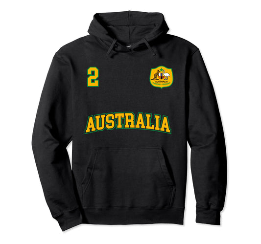 Australia Soccer No 2 Australian Flag Hoodie - Novelty Apparel Men Women - T-Shirt, Sweatshirt, Hoodie