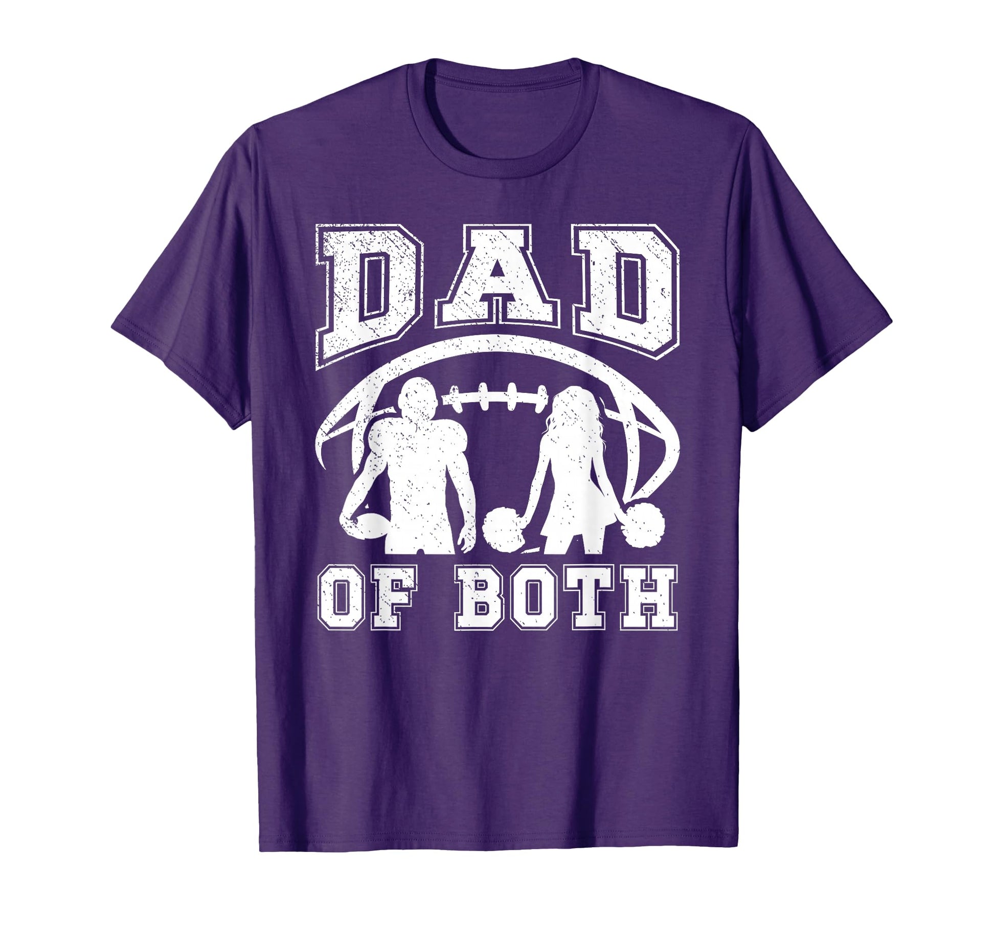 Dad Both Proud Football And Cheer Dad T-Shirt - Custom Art Print Unisex - T-Shirt, Sweatshirt, Hoodie