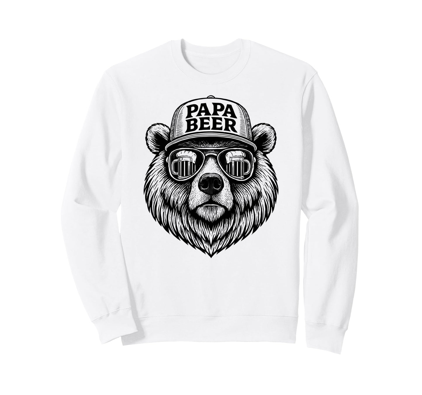 Papa Beer Funny Dad Bear Drinking Sweatshirt - Streetwear Style for Adults - T-Shirt, Sweatshirt, Hoodie