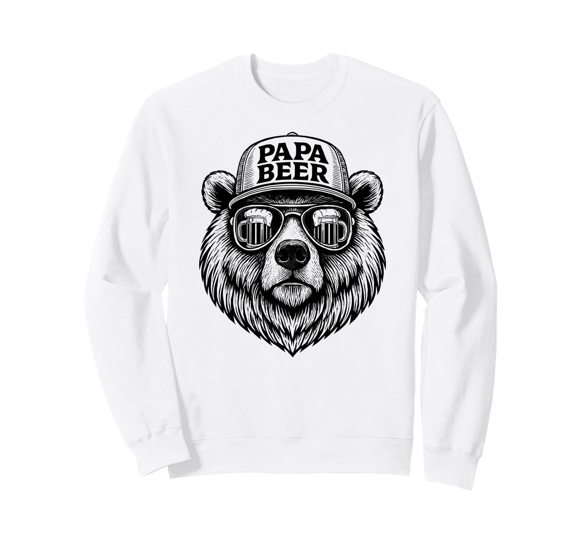 Papa Beer Funny Dad Bear Drinking Sweatshirt - Streetwear Style for Adults - T-Shirt, Sweatshirt, Hoodie