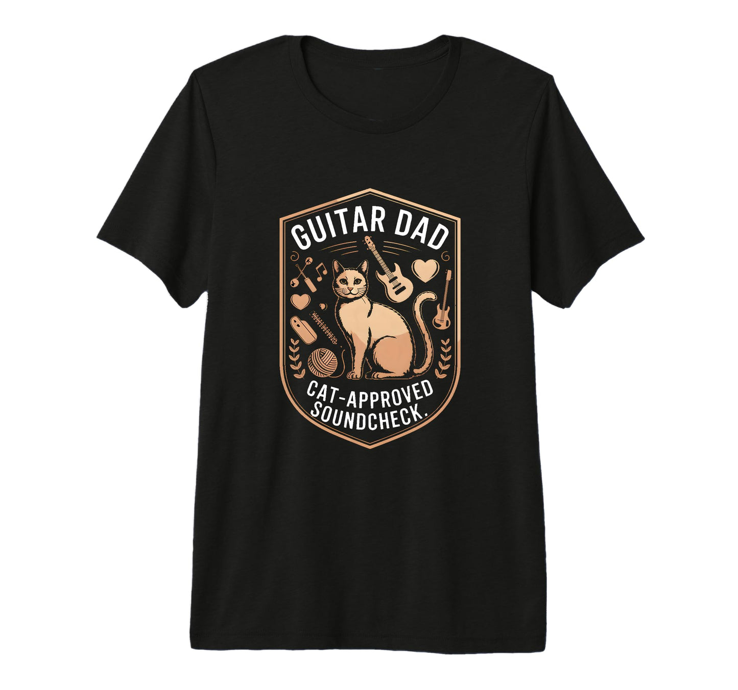 Funny Guitar Dad Cat Approved T-Shirt - Streetwear Style Men Women - T-Shirt, Sweatshirt, Hoodie