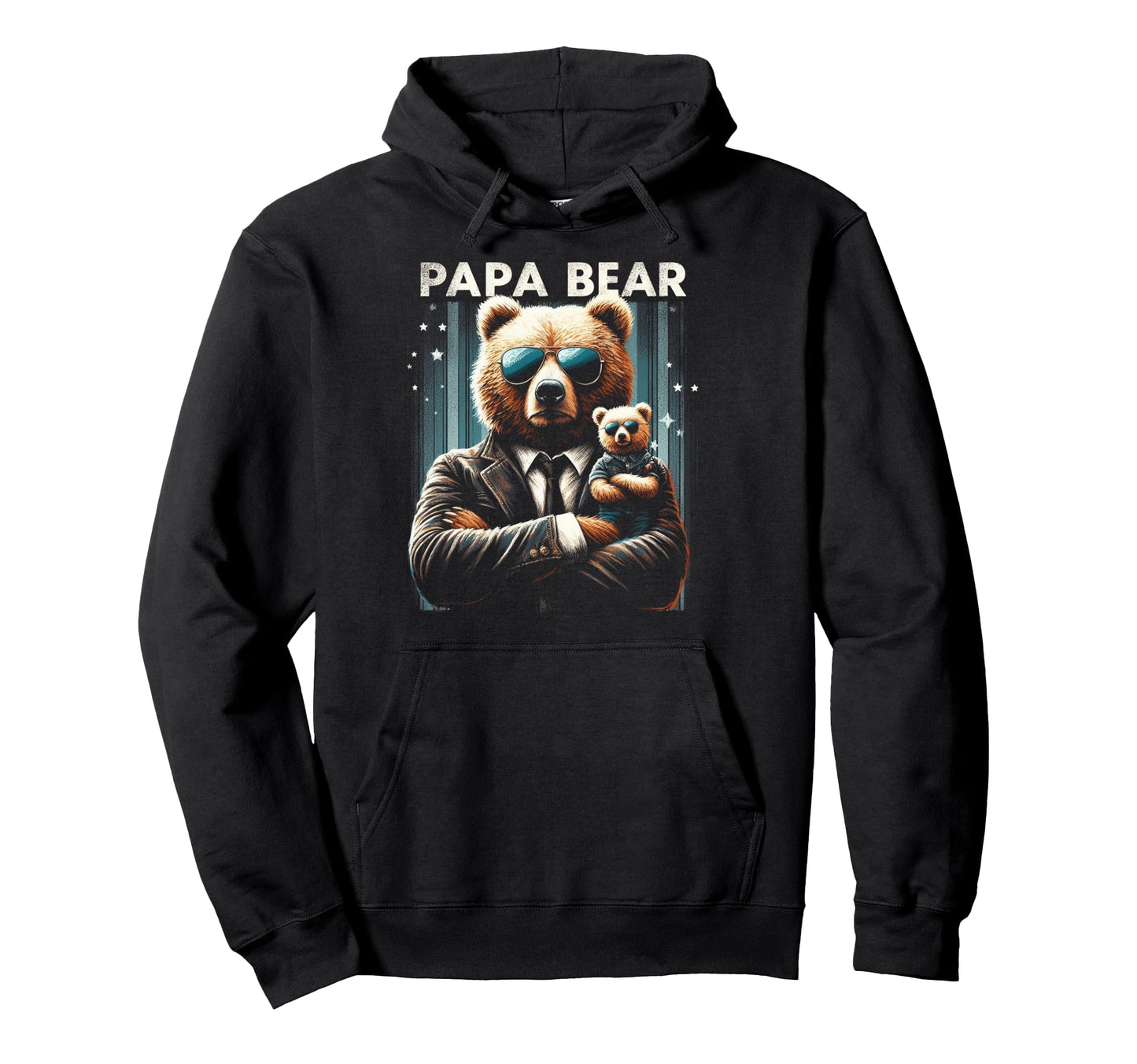 Papa Bear Funny Bears Animal Lover Dad Hoodie - Custom Art Print Men Women - T-Shirt, Sweatshirt, Hoodie