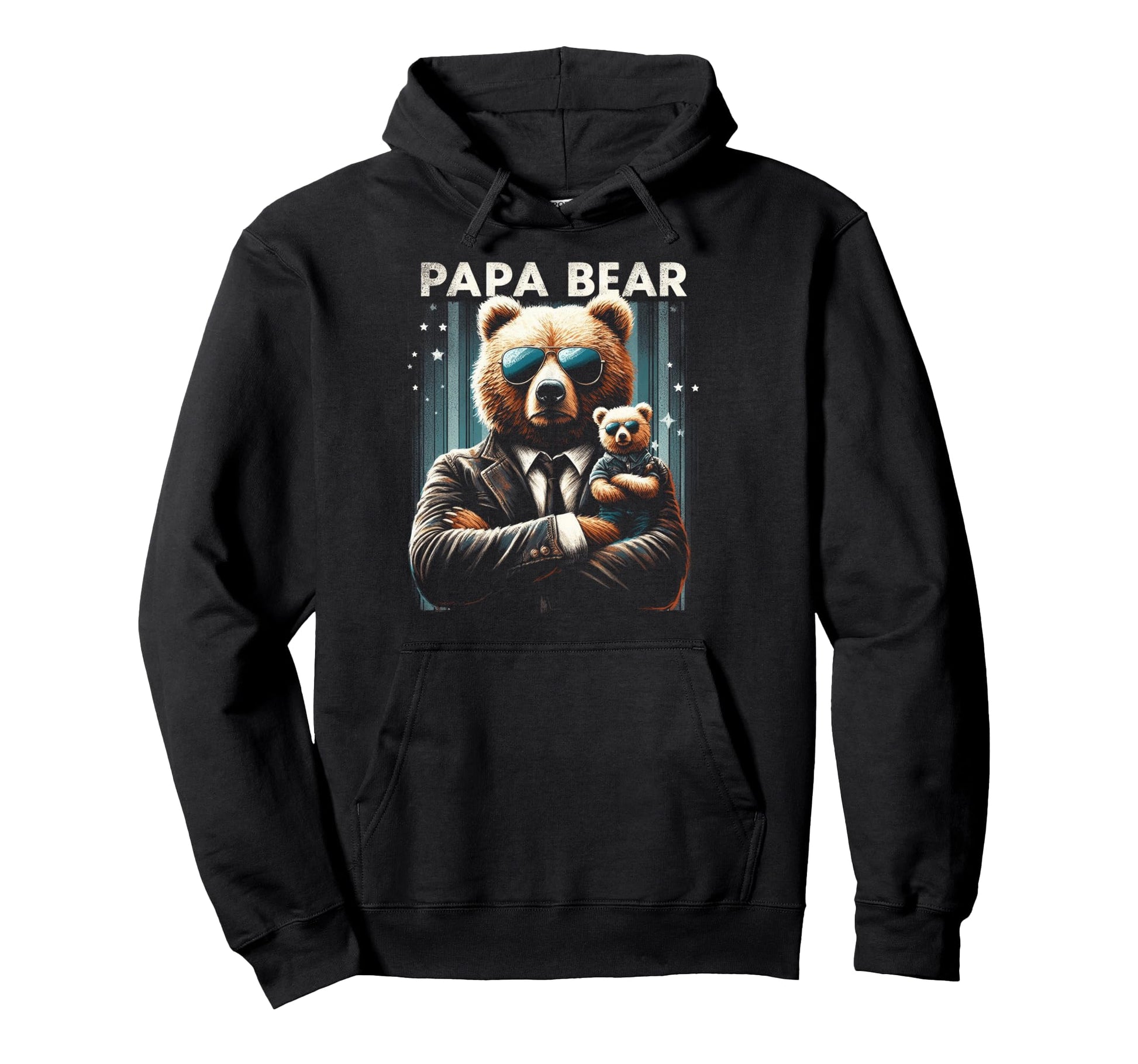 Papa Bear Funny Bears Animal Lover Dad Hoodie - Custom Art Print Men Women - T-Shirt, Sweatshirt, Hoodie
