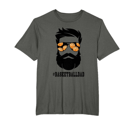 Basketball Dad Beard And Sunglasses T-Shirt - Minimalist Print for Adults - T-Shirt, Sweatshirt, Hoodie