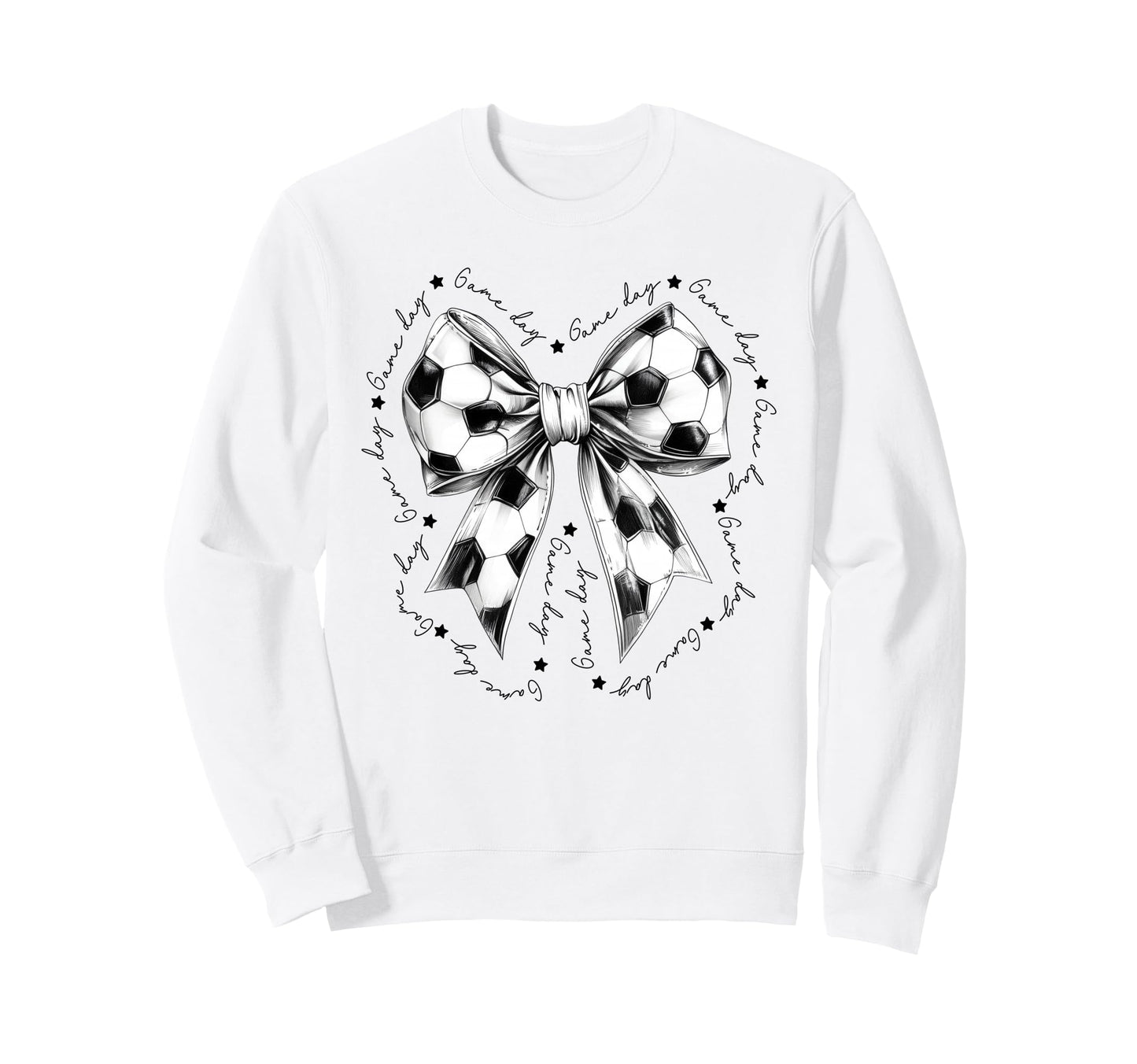 Preppy Game Day Soccer Coquette Bow Sweatshirt - Aesthetic Graphic Unisex - T-Shirt, Sweatshirt, Hoodie