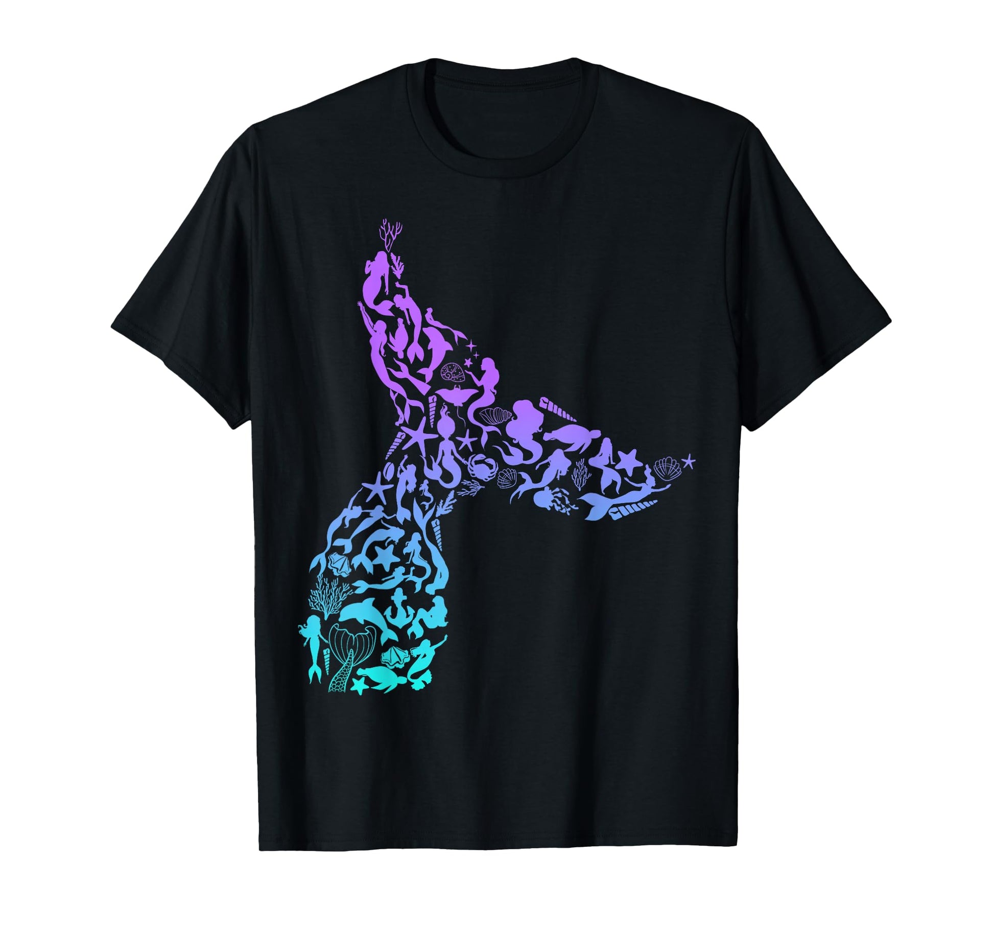 Whale Mermaid Tail Fantasy Sea Ocean T-Shirt - Minimalist Print for Adults - T-Shirt, Sweatshirt, Hoodie