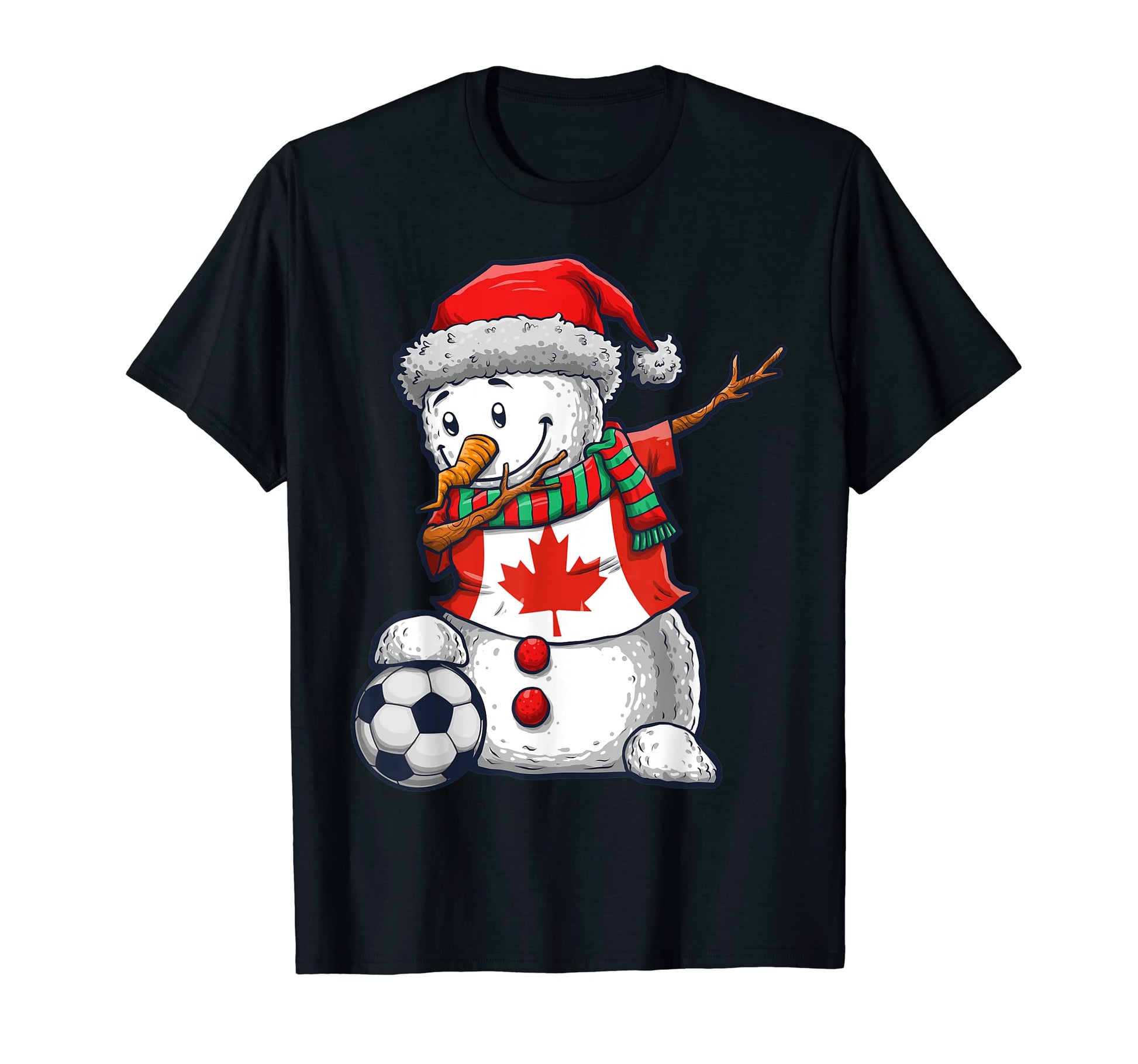 Soccer Dabbing Snowman Canada Football T-Shirt - Custom Art Print Unisex - T-Shirt, Sweatshirt, Hoodie