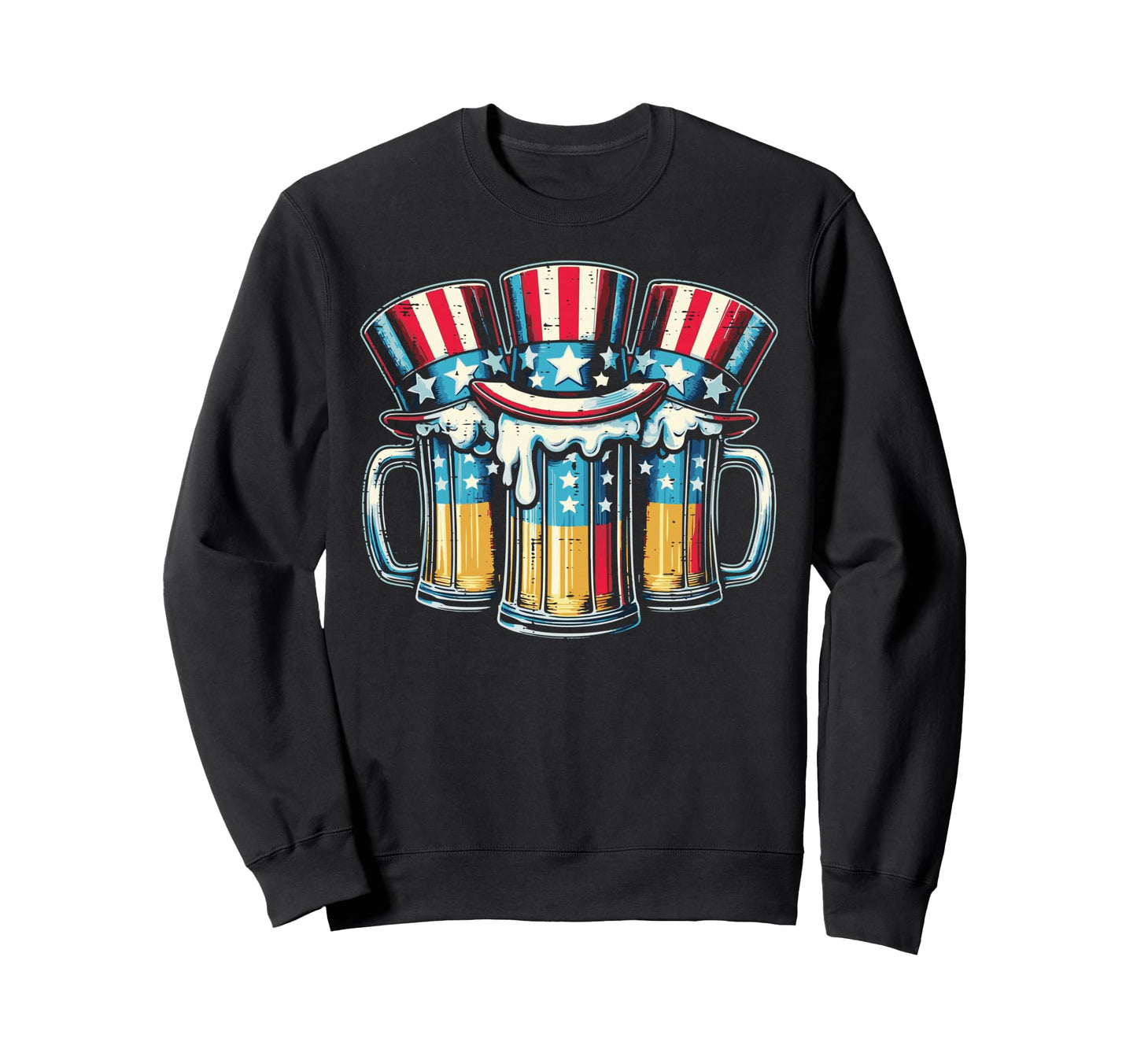 4Th July American Flag Mugs Hats Sweatshirt - Streetwear Style Unisex - T-Shirt, Sweatshirt, Hoodie
