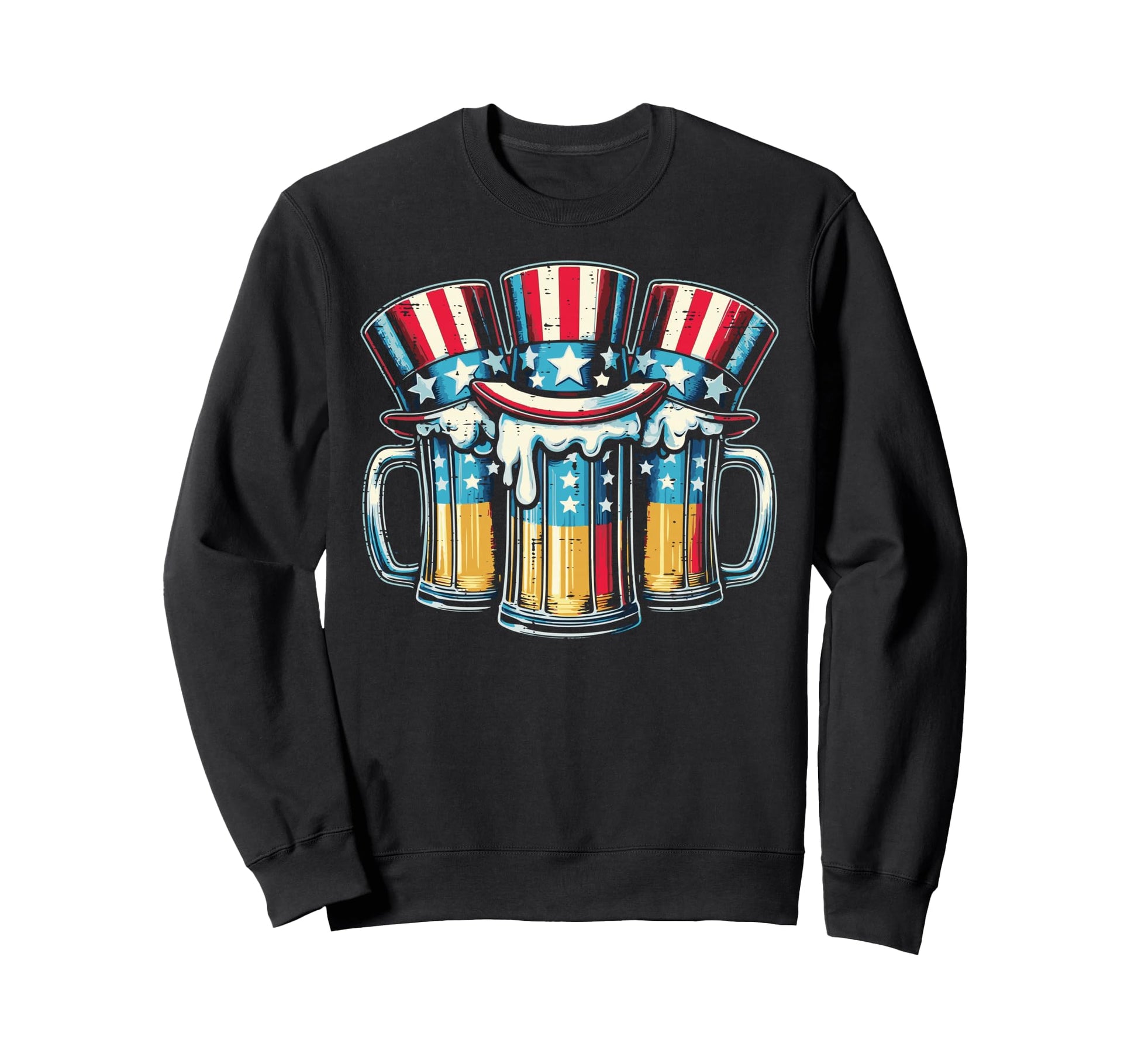 4Th July American Flag Mugs Hats Sweatshirt - Streetwear Style Unisex - T-Shirt, Sweatshirt, Hoodie