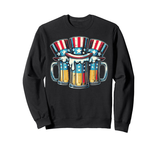 4Th July American Flag Mugs Hats Sweatshirt - Streetwear Style Unisex - T-Shirt, Sweatshirt, Hoodie