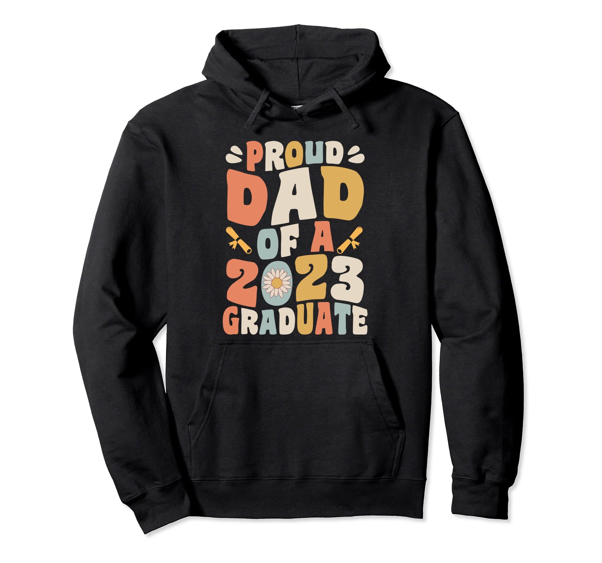 Proud Dad 2023 Graduate Senior Hoodie - Novelty Apparel for Adults - T-Shirt, Sweatshirt, Hoodie