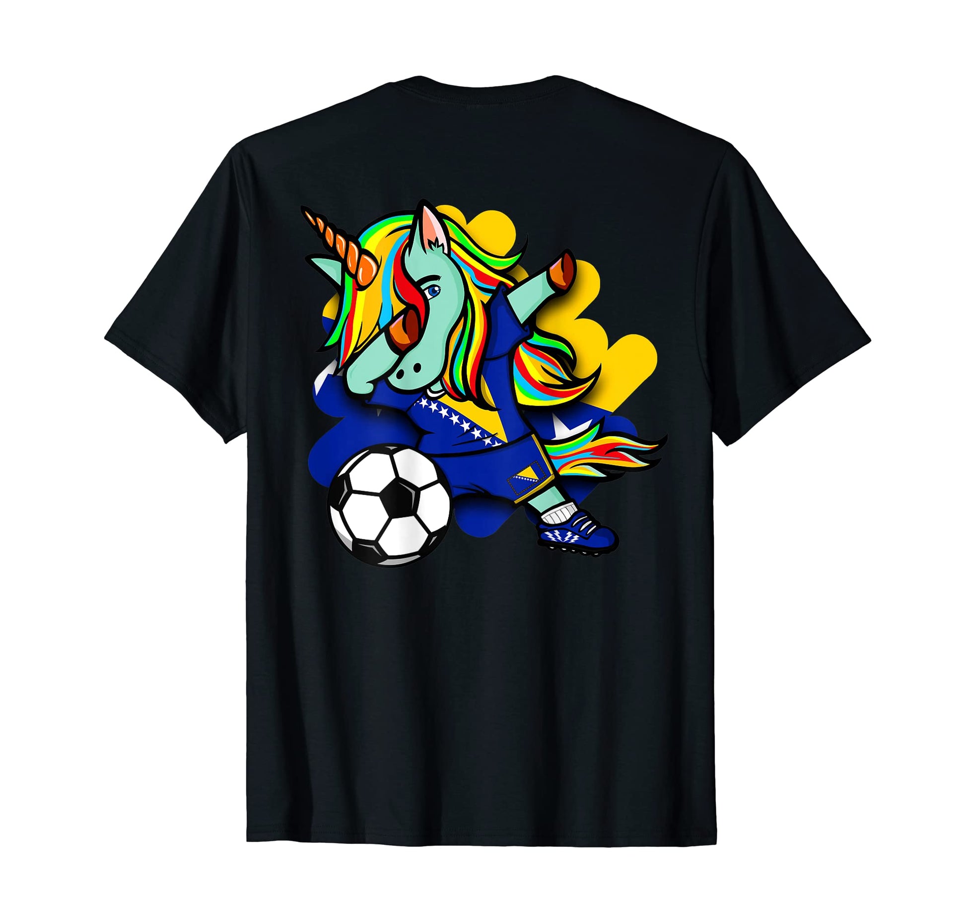Dabbing Unicorn Bosnia Herzegovina Soccer T-Shirt - Novelty Apparel Unisex - T-Shirt, Sweatshirt, Hoodie