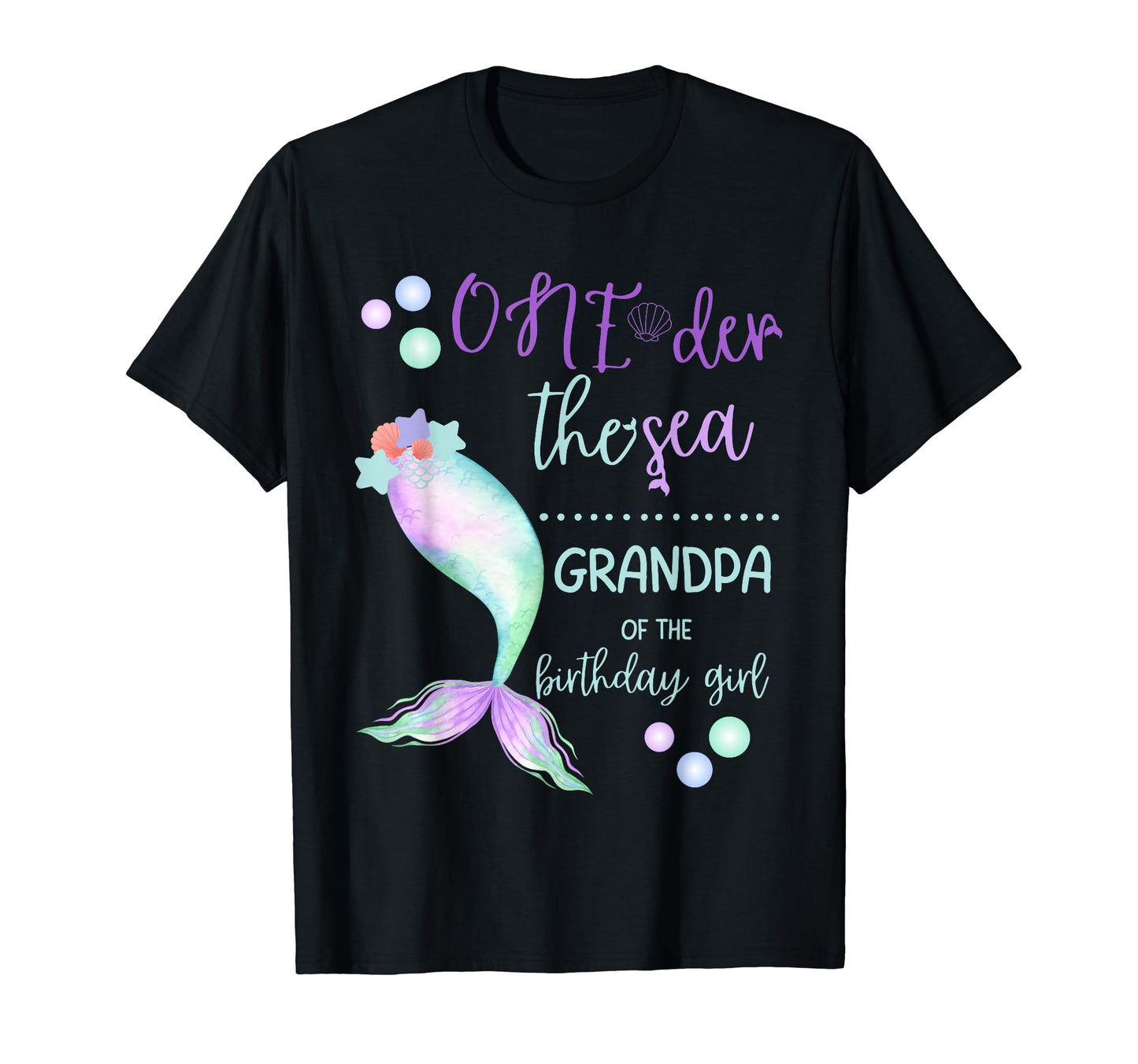 Grandpa 1St Birthday Mermaid Oneder T-Shirt - Custom Art Print Men Women - T-Shirt, Sweatshirt, Hoodie