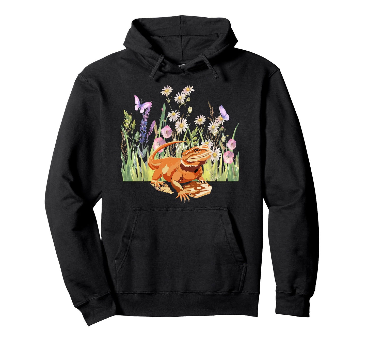 Bearded Dragon Owner Flowers Bearded Hoodie - Novelty Apparel Men Women - T-Shirt, Sweatshirt, Hoodie