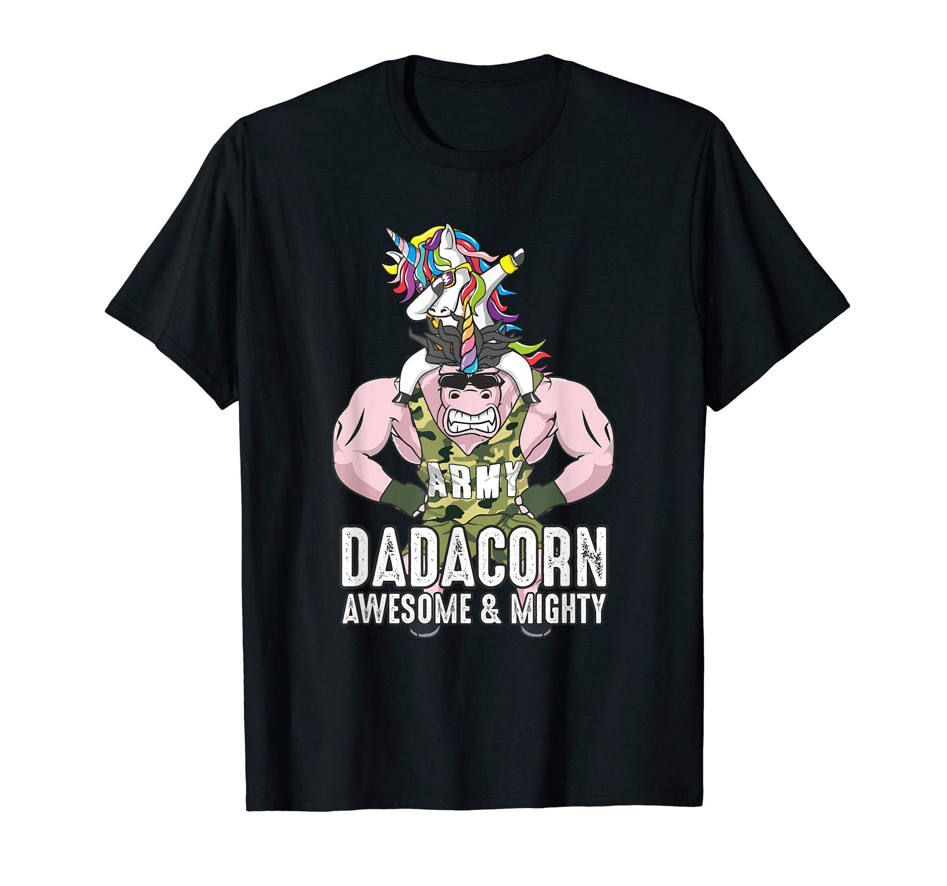 Mens Dadacorn Awesome Army Dad Gift T-Shirt - Minimalist Print Men Women - T-Shirt, Sweatshirt, Hoodie