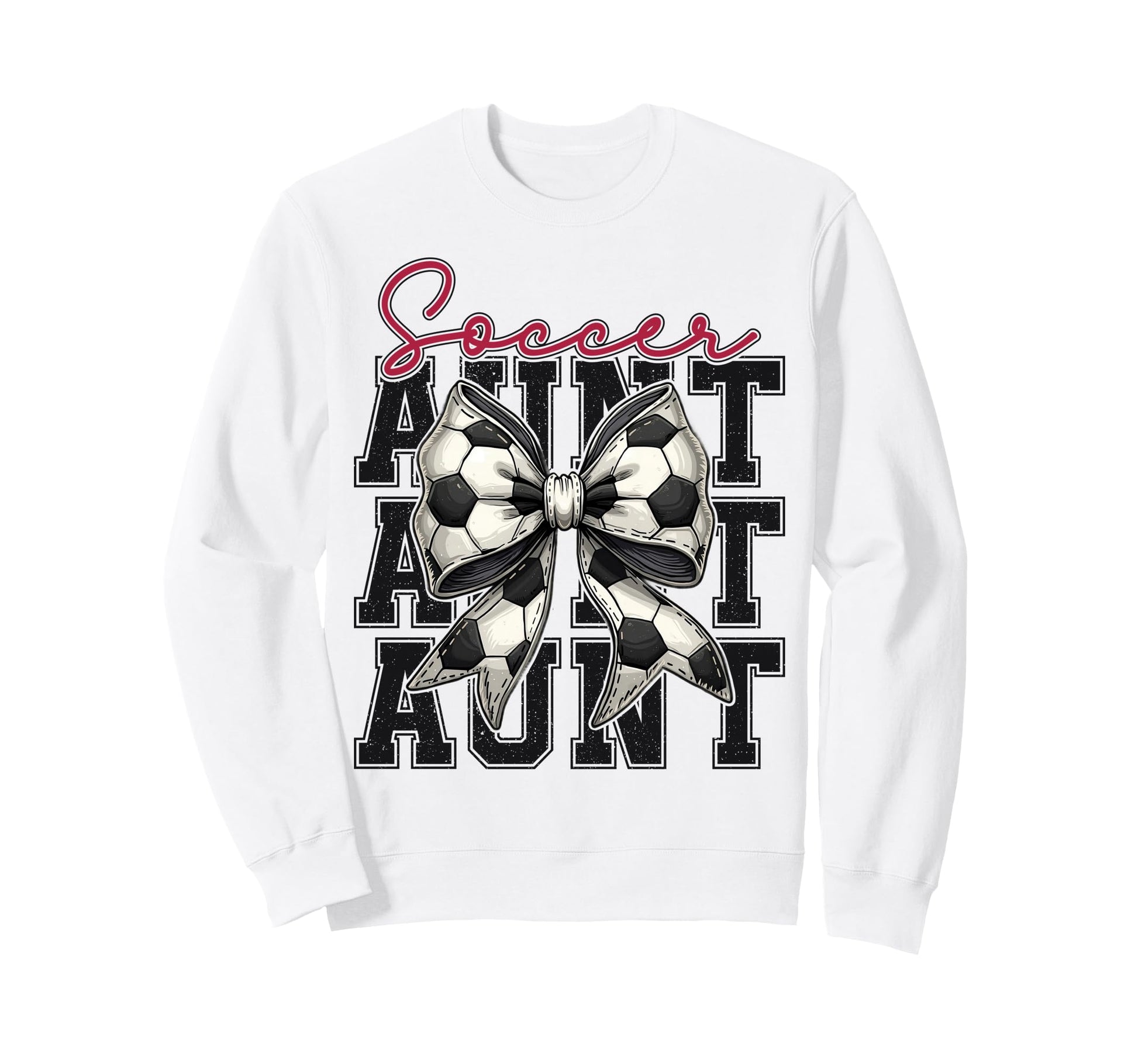 Soccer Aunt Funny Coquette Bow Sweatshirt - Custom Art Print Men Women - T-Shirt, Sweatshirt, Hoodie